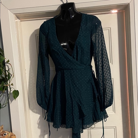 Lucy in the Sky Dresses & Skirts - Lucy in the Sky Dark Teal Long Sleeve Dress